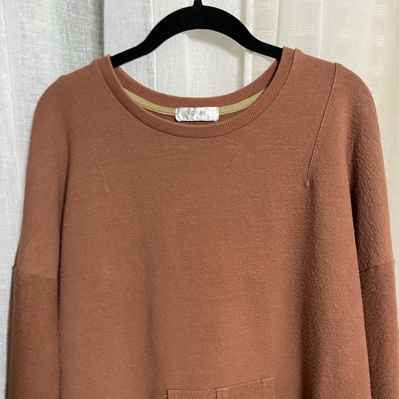 KOLLAR The Textured Pullover Burgundy Size Large - Picture 3 of 11